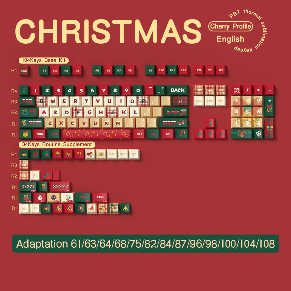 Christmas PBT Cherry Cute Keycap Set