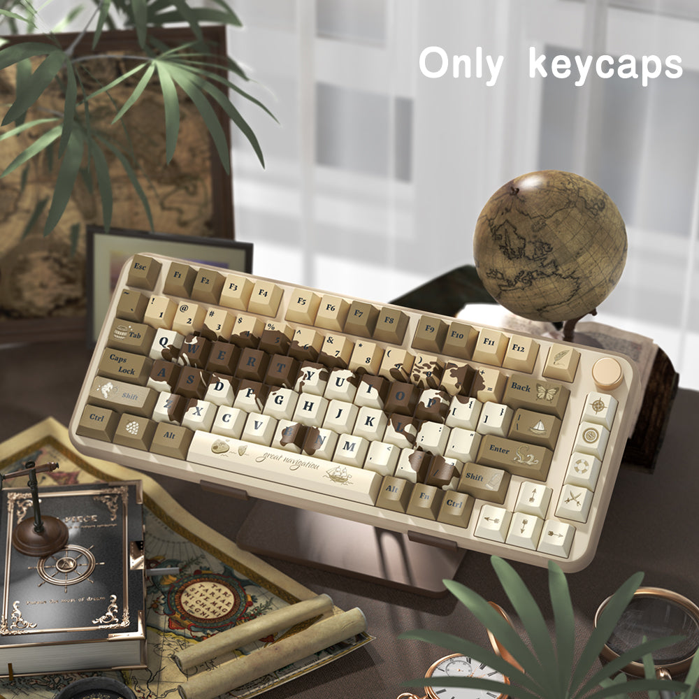 Seek the Old World PBT Cherry Retro Coffee Keycap Set