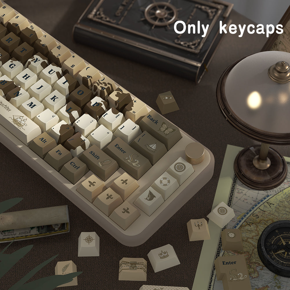 Seek the Old World PBT Cherry Retro Coffee Keycap Set