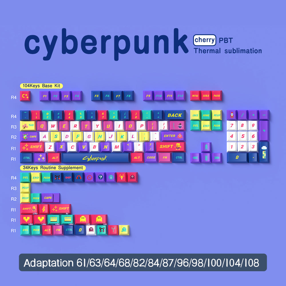 cyberpunk keycap set 138 keys