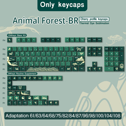 Animal Forest keycap set 138 keys Brazilian Portuguese