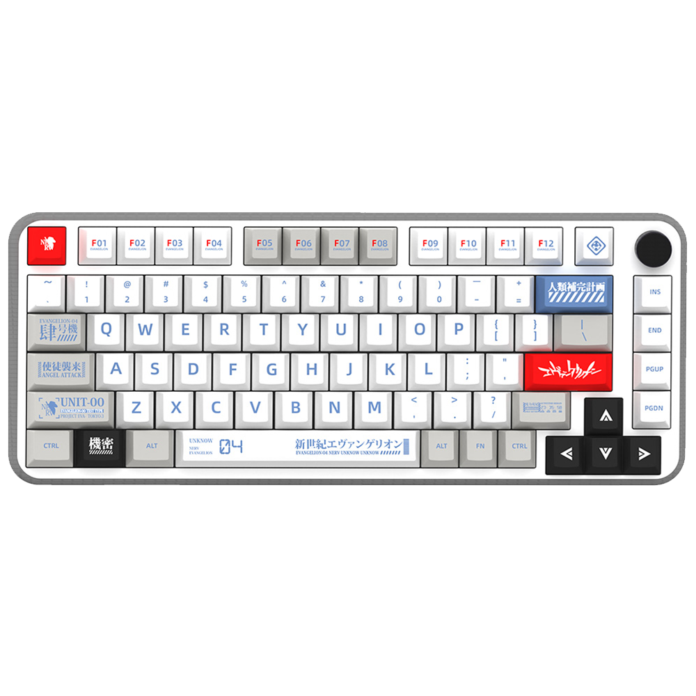 EVA Unit 04 PBT Retro Anime Style Cherry Profile White Keycap Set