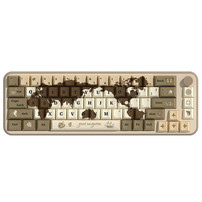 Seek the Old World PBT Cherry Retro Coffee Keycap Set