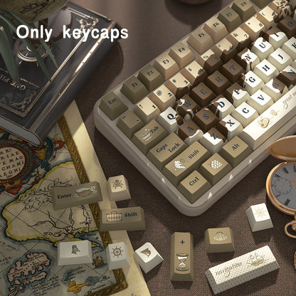 Seek the Old World PBT Cherry Retro Coffee Keycap Set